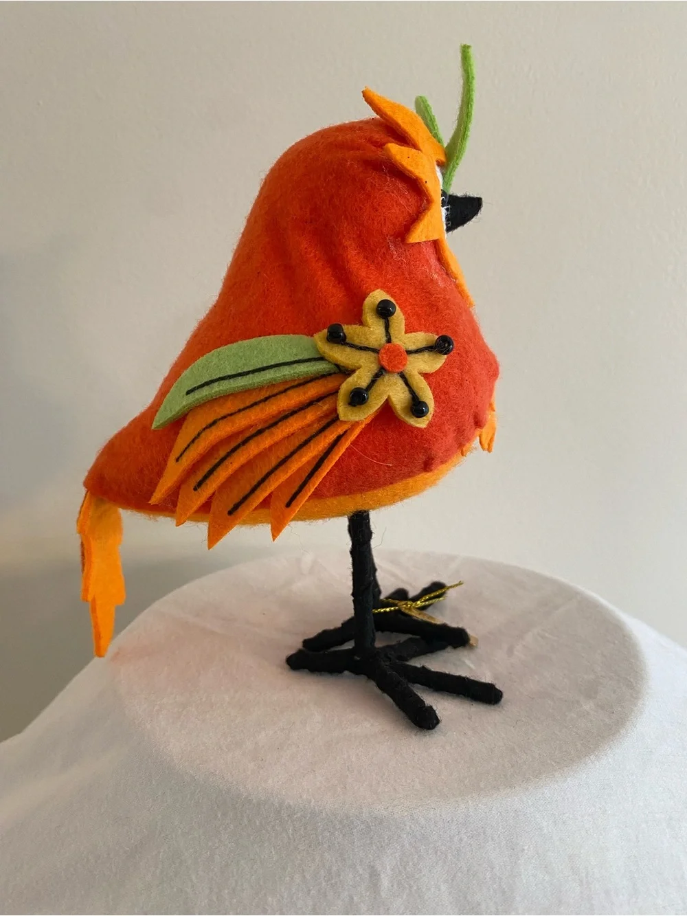 Target Featherly Friends 2021 “Trumpet” Orange Felt Decorative Bird